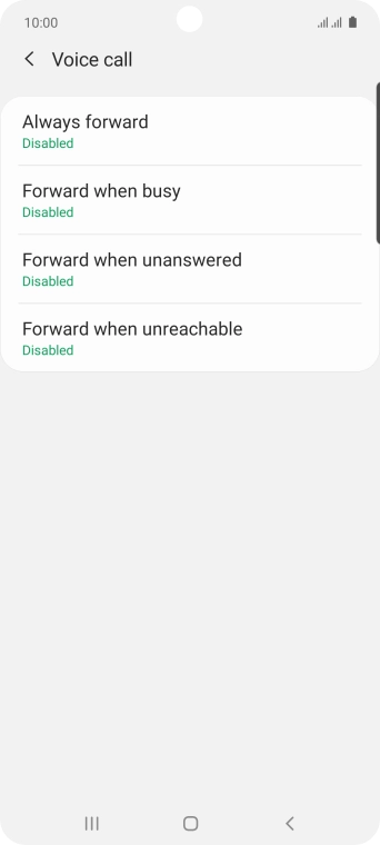 Press the required divert type.
