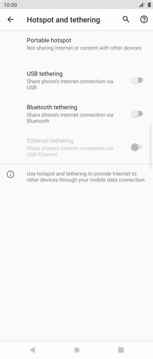 Press Portable hotspot.