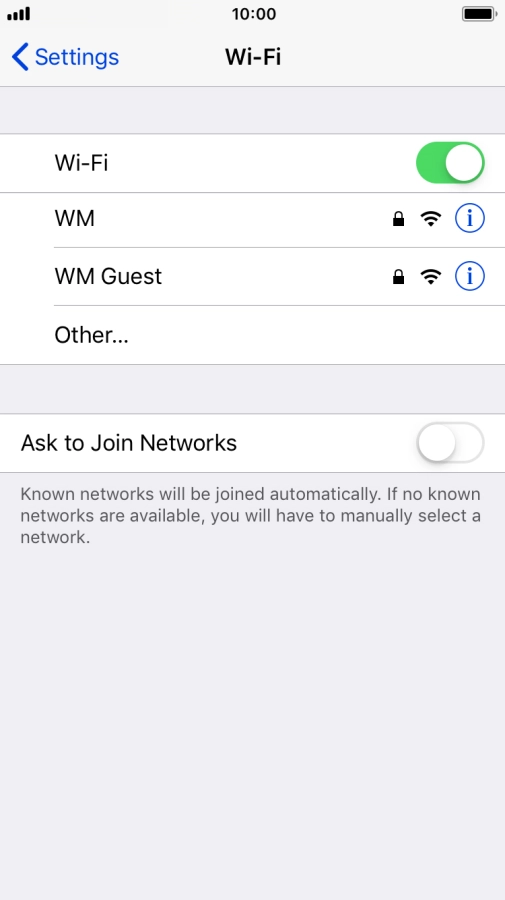 Press the required Wi-Fi network and key in the password for the Wi-Fi network.