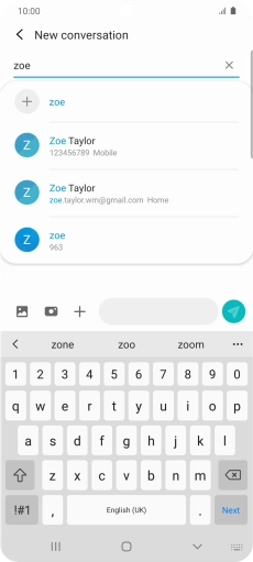 Press the required contact.