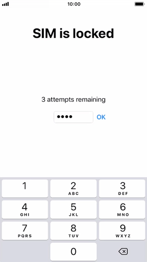 If your SIM is locked, key in your PIN and press OK. The default PIN is 1111.