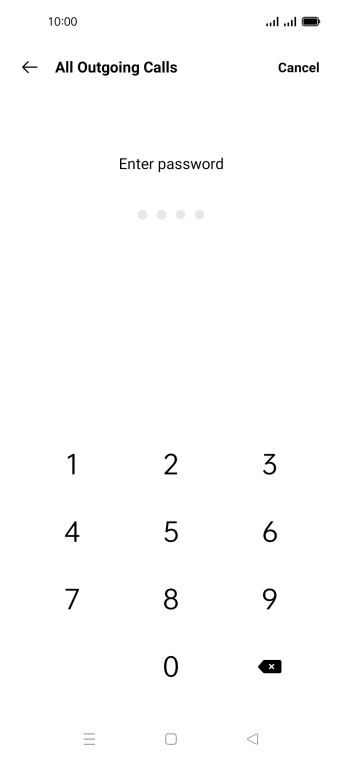 Key in your barring password.