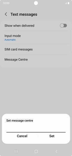 Key in +447958879879 and press Set.