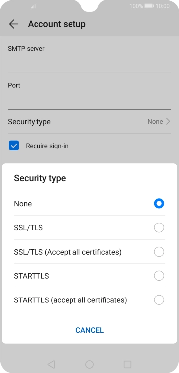 Press None to turn off the function.