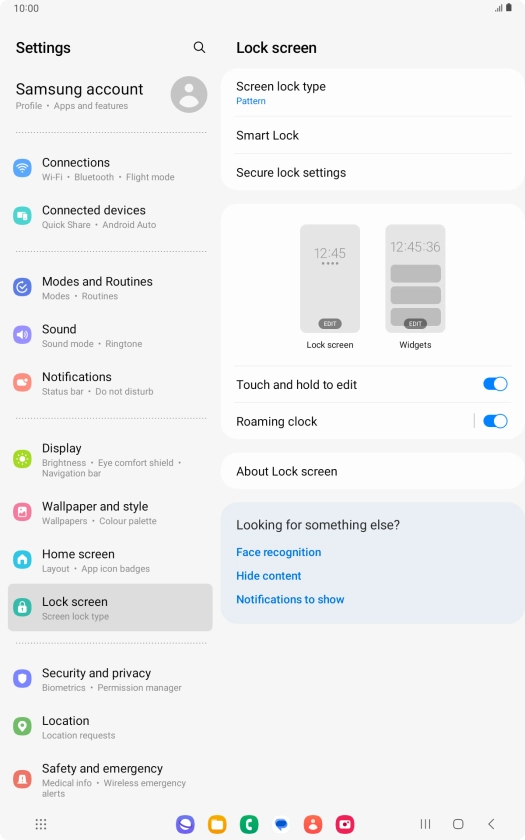 Press Screen lock type and key in the lock code.