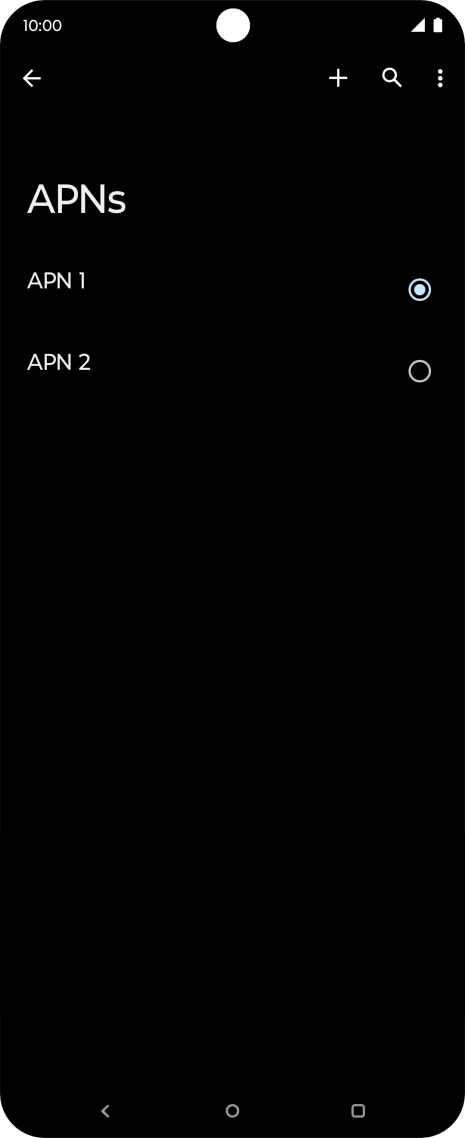 Press the field next to the data connection to activate it.