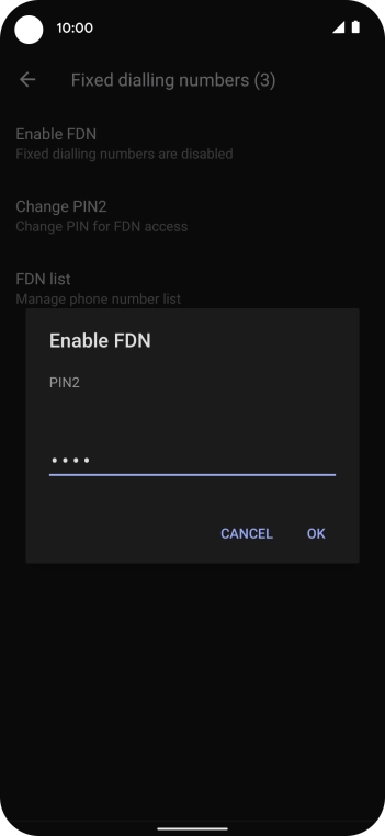 Key in your PIN2 and press OK. The default PIN2 is 0000.