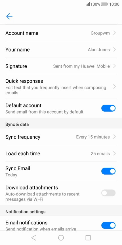 Press Account name and key in the required name.