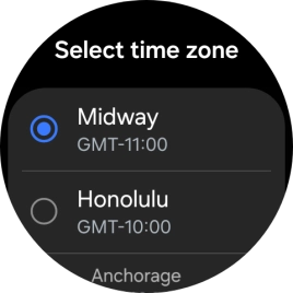 Press the required time zone.