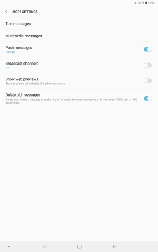 Press Text messages.