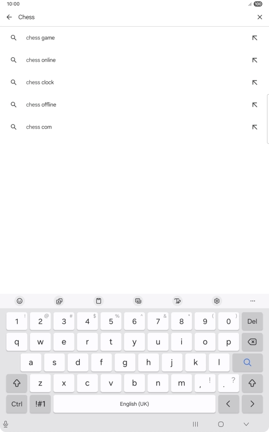 Key in the name or subject of the required app and press the search icon.