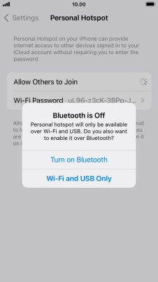 If Wi-Fi is turned on, press Wi-Fi and USB Only.