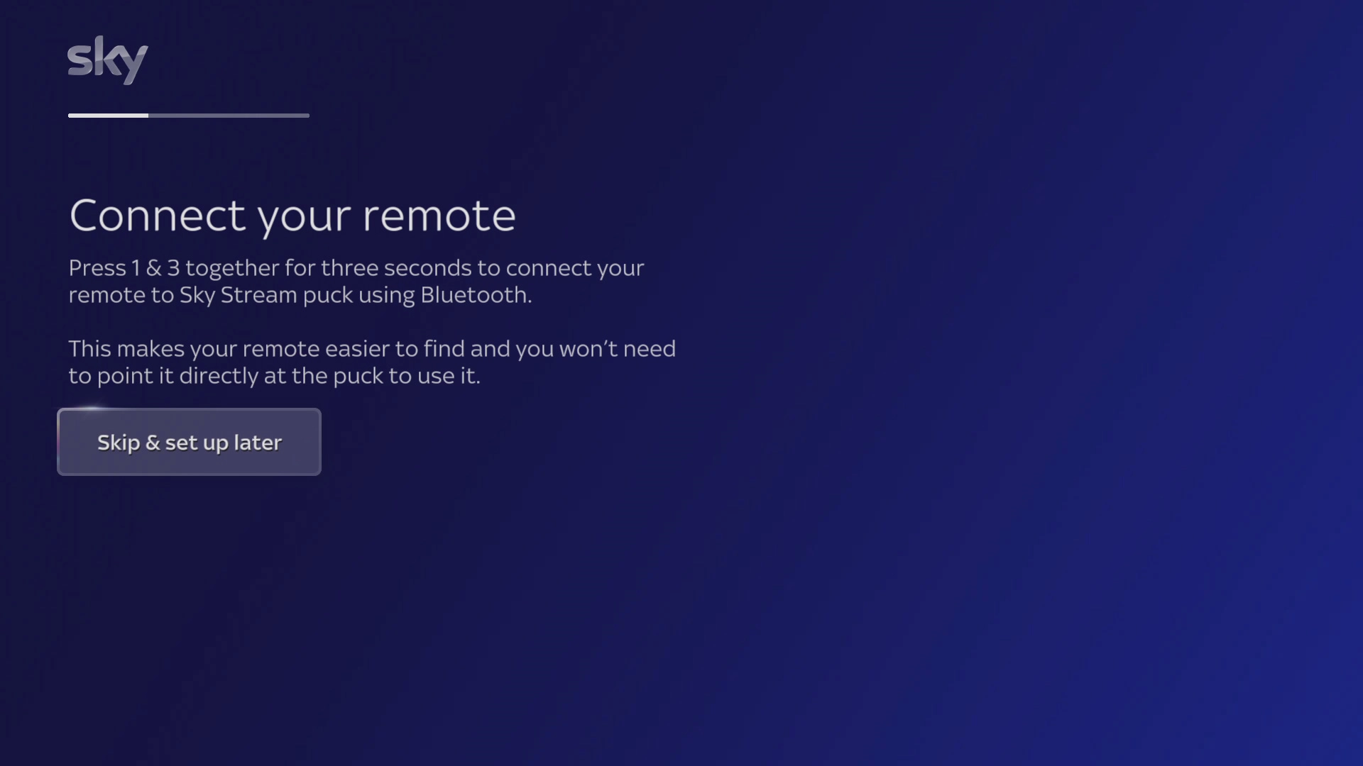 If prompted, turn on the Bluetooth connection for the remote control by following the instructions on the screen.