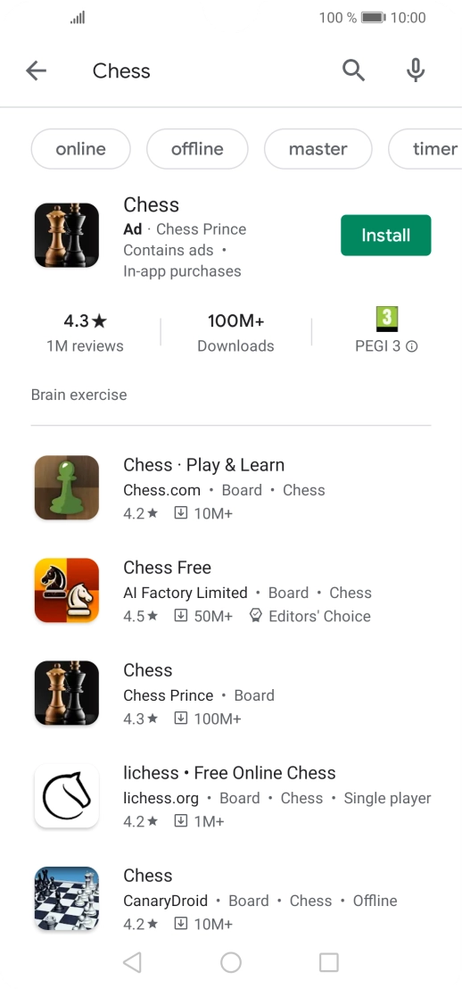 Press the required app.