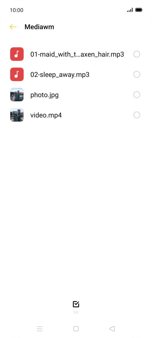 Press the required file.