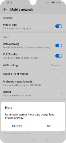 If you turn on the function, press OK.