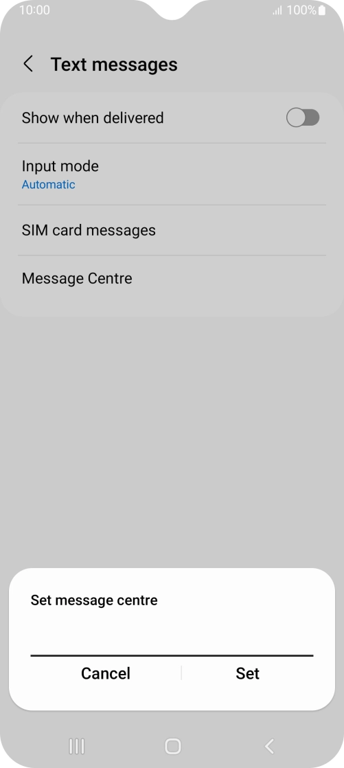 Key in +447958879879 and press Set.