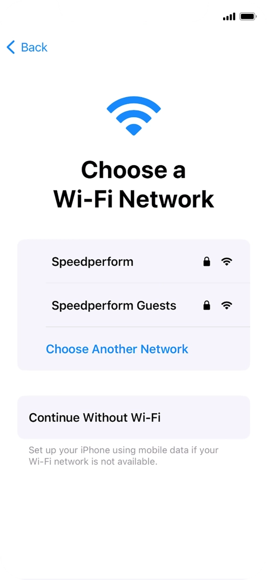 Press the required Wi-Fi network.