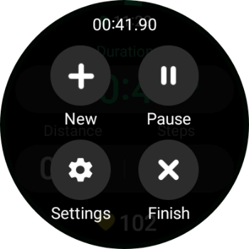 Press Pause to pause activity.