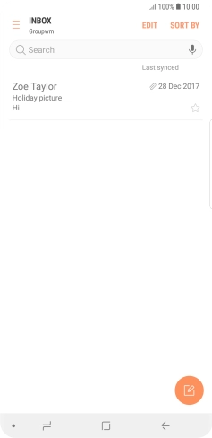 Slide your finger right starting from the left side of the screen.