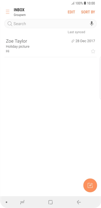 Slide your finger right starting from the left side of the screen.