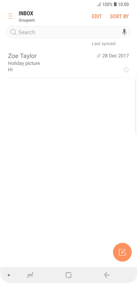 Slide your finger right starting from the left side of the screen.