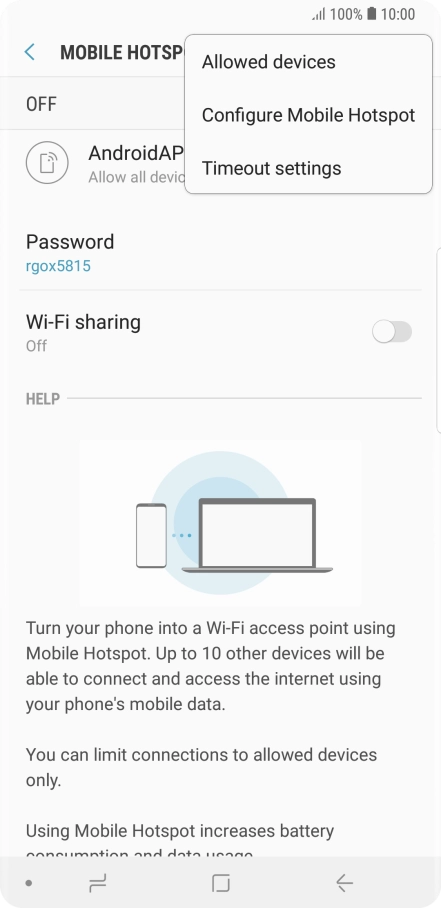Press Configure Mobile Hotspot.