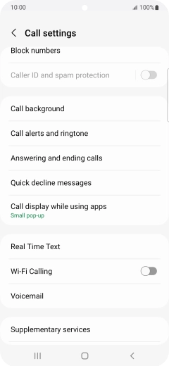 Press Supplementary services.
