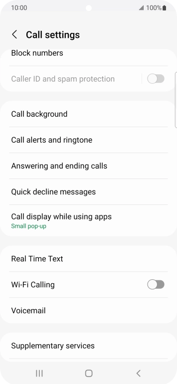 Press Supplementary services.