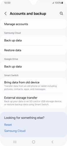 Press Manage accounts.