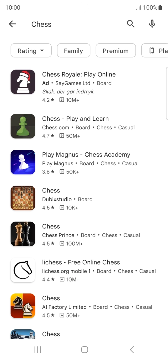 Press the required app.