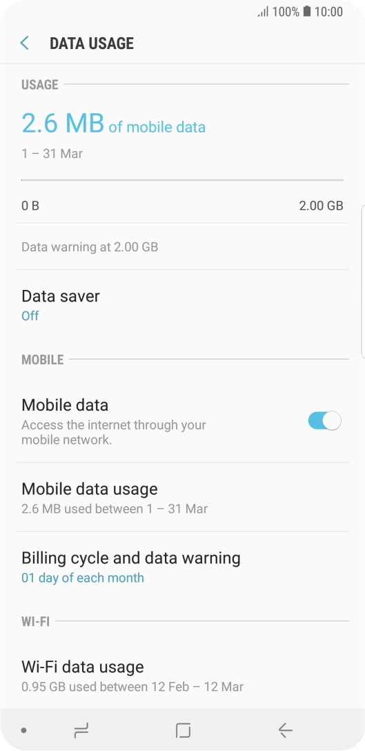 The total data usage is displayed.
