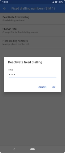 Key in your PIN2 and press OK. The default PIN2 is 0000.