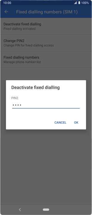 Key in your PIN2 and press OK. The default PIN2 is 0000.