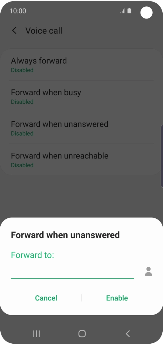 Key in +447953222222 and press Enable.