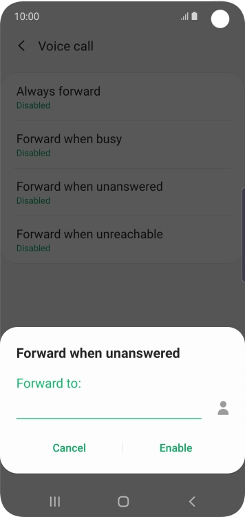 Key in +447953222222 and press Enable.
