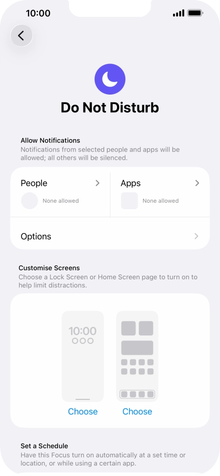 Press People and follow the instructions on the screen to select which contacts you would like to receive calls and notifications from when Do Not Disturb is turned on.