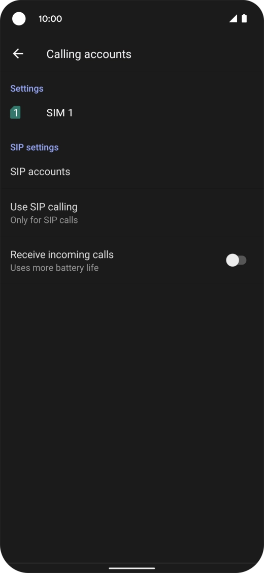 Press the name of the SIM.