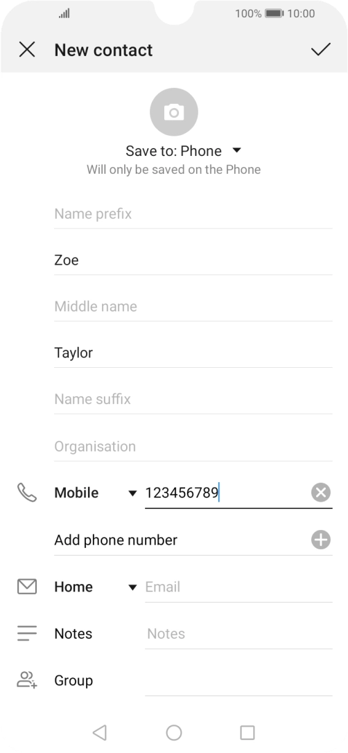 Press the confirm icon.