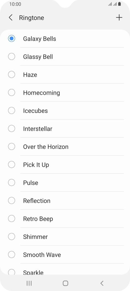 Press the add ring tone icon.