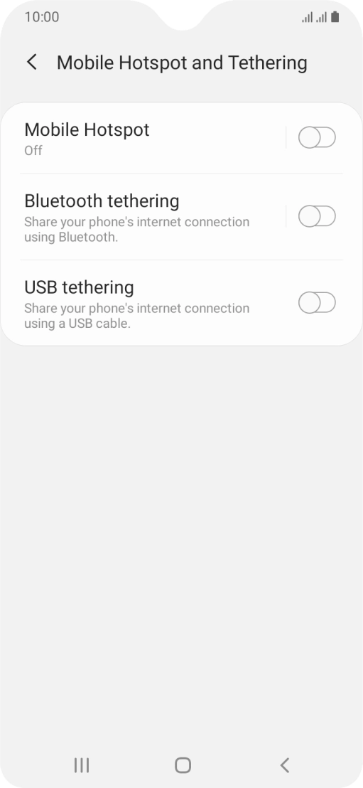 Press Mobile Hotspot.