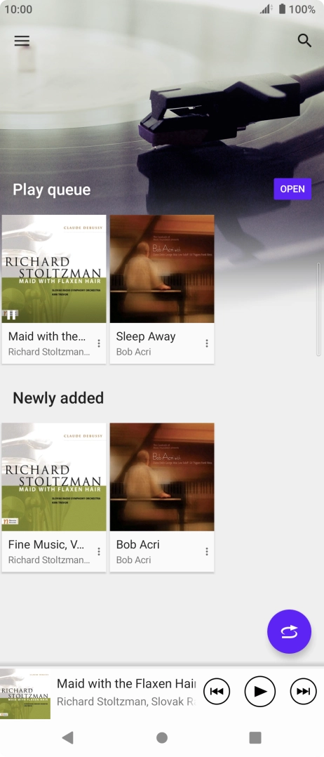 Slide your finger right starting from the left side of the screen.