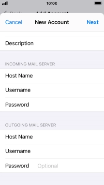 Press Password and key in the password for your email account.