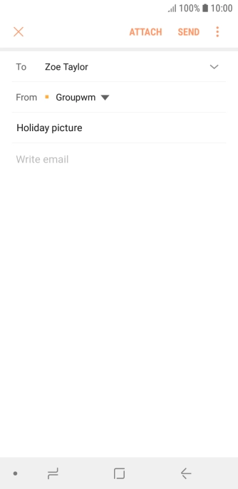 Press the text input field and write the text for your email.