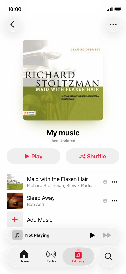 Go to the required category or playlist and press the required audio file.