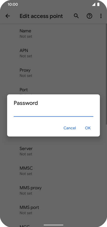 Key in secure and press OK.