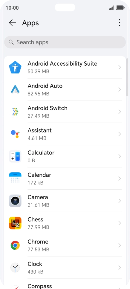 Press the required app.