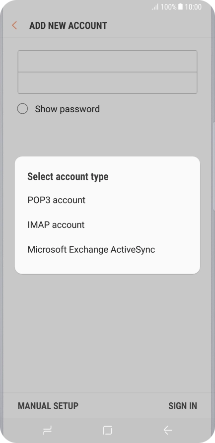 Press IMAP account.