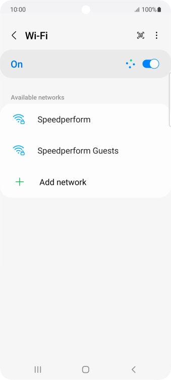 Press the required Wi-Fi network.