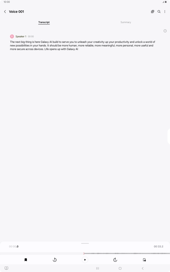 To view a summary of the text, press Summary.